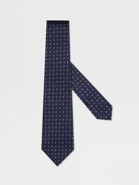 ZEGNA DARK BLUE SILK TIE