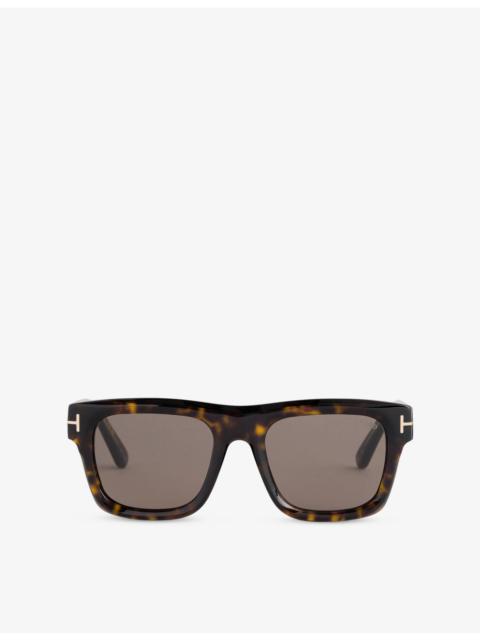TOM FORD TF1284 52N Marlon Square-Frame Tortoiseshell Acetate Sunglasses