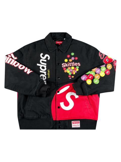 Supreme Supreme x Skittles x Mitchell & Ness Varsity Jacket 'Black'