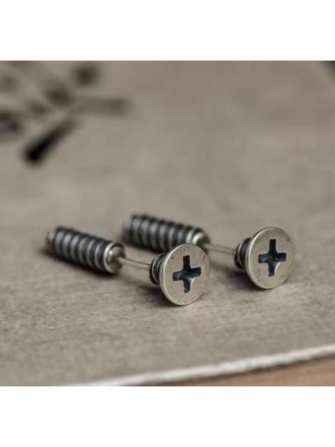 Other Designers 925 Sterling Silver Punk Hiphop Style Screw Stud Earrings