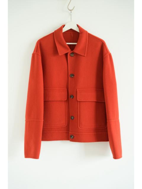 AMI Paris Ami Wool Field Jacket In Red