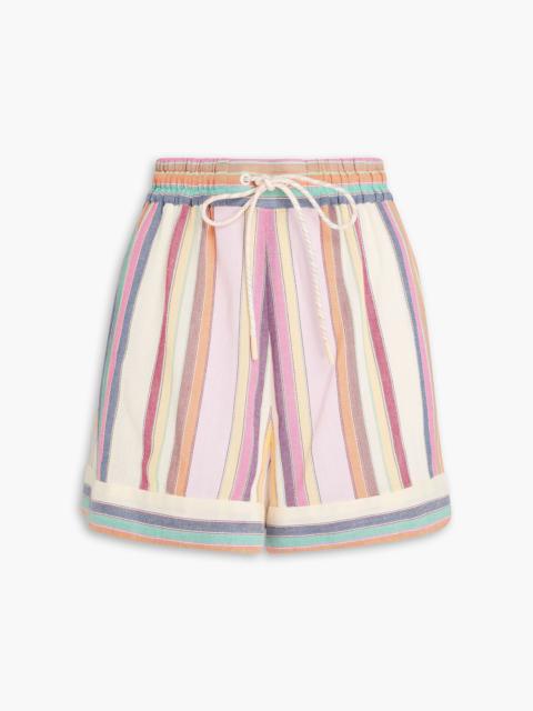 Zimmermann Lexi striped cotton-canvas shorts