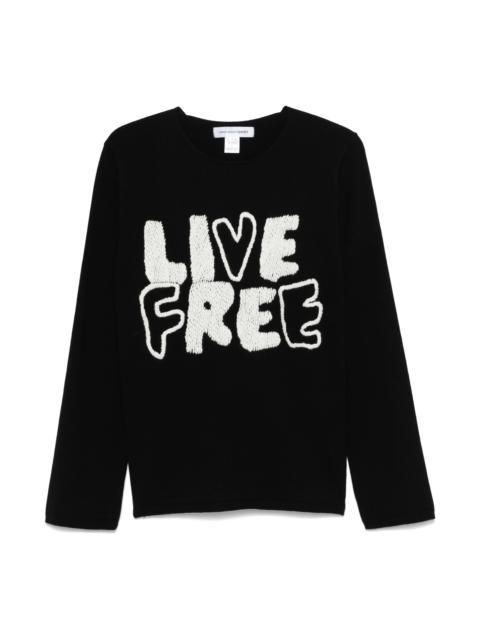Comme des Garçons SHIRT LIVE FREE-EMBROIDERED SWEATER