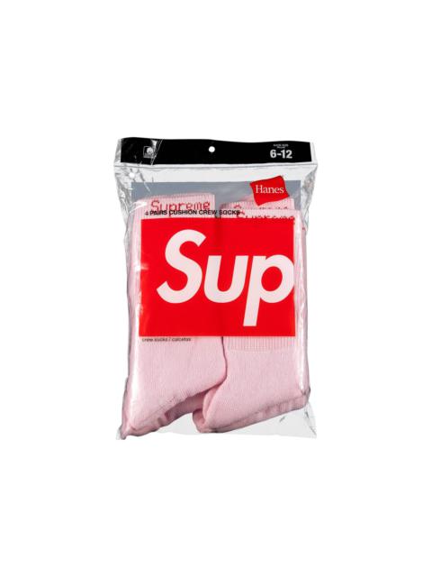 Supreme x Hanes Crew Socks (4 Pack) 'Pink'