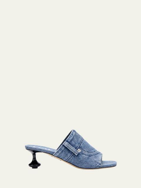 Loewe Toy Panta Denim Slide Sandals