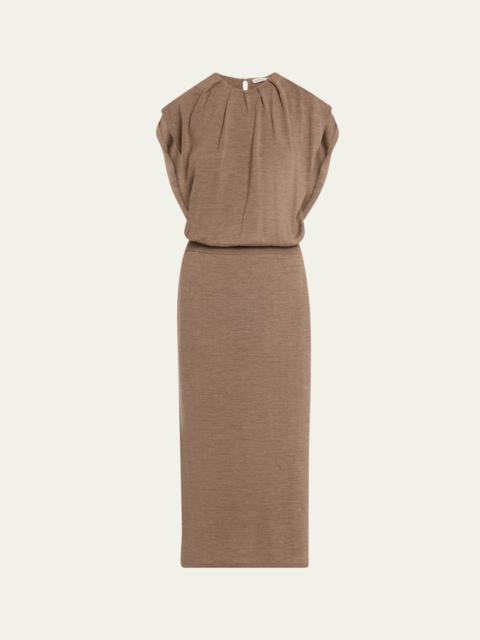 Xion Draped Merino Cape Dress