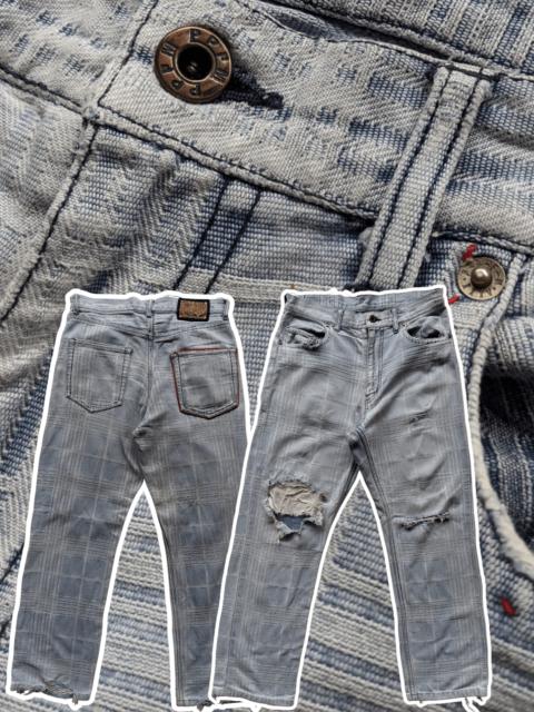 PPFM PPFM plaid distressed jeans