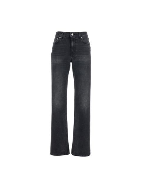 HAIKURE Black Jeans With Belt Loops And Logo Patch On The Rear In Denim Woman