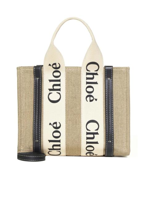 Chloé Woody mini linen tote bag