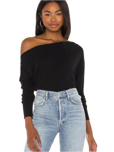 Enza Costa Cashmere Cuffed Off Shoulder Long Sleeve Top