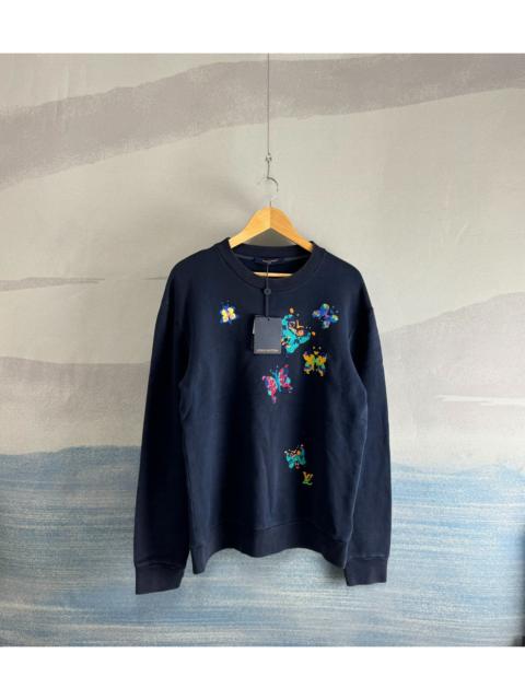 Louis Vuitton Louis Vuitton navy blue embroidered butterfly sweatshirt