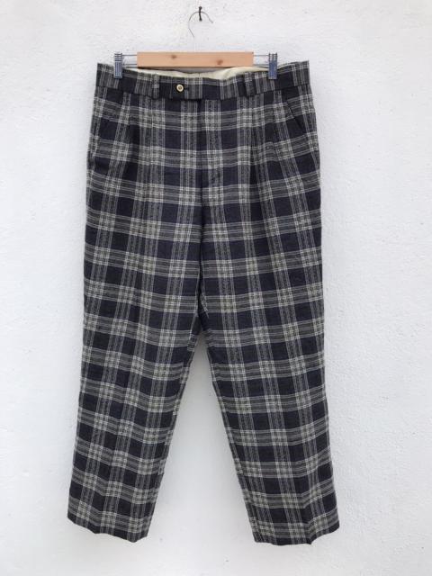 VINTAGE KENZO GOLF Checked Plaid Baggy Wool Trousers