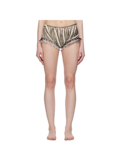 Maison Margiela Black & Beige Printed Briefs
