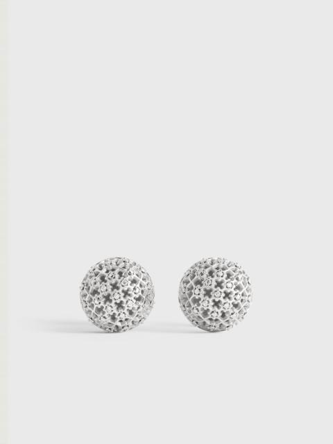 TOTEME Diamond lace studs silver