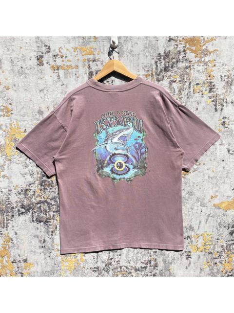 Vintage 90s Maui & Son Kapu Shark Back Hit Shirt SunFaded
