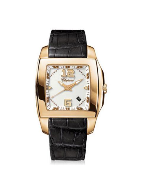 Chopard Chopard Two O Ten White Dial 18k Rose Gold Black Leather Ladies Watch 127468-5001