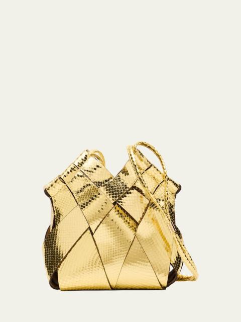 ULLA JOHNSON Charlotte Metallic Snake-Print Crossbody Bag