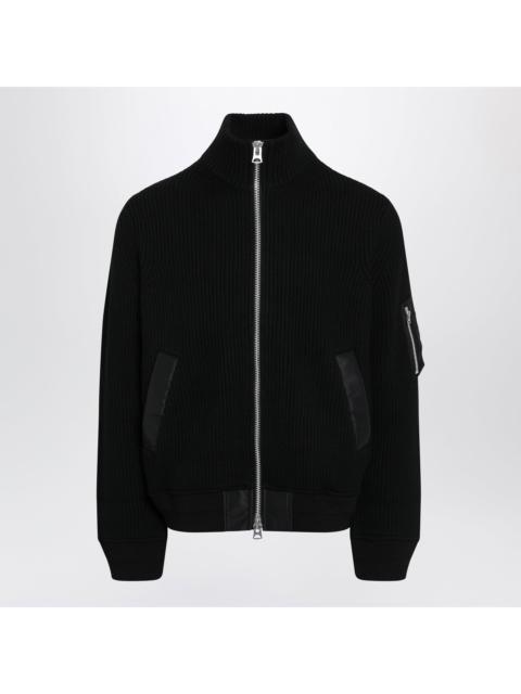 sacai Sacai Black Fisherman Wool Knit Cardigan Men