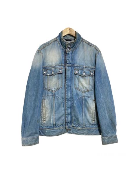 Dolce & Gabbana Vintage Dolce&Gabbana Denim Jacket Double Zipper Mudwash