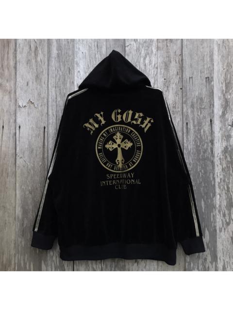 Other Designers Vintage - Speedway International Club Velvet Hoodie Big Logo