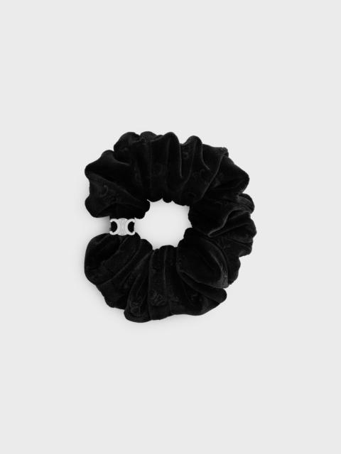 CELINE Celine Stamped Scrunchy in Polyester and Brass with Rhodium Finish