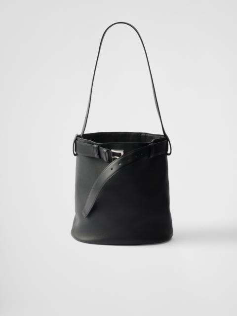 Prada Prada Buckle leather bucket bag with belt