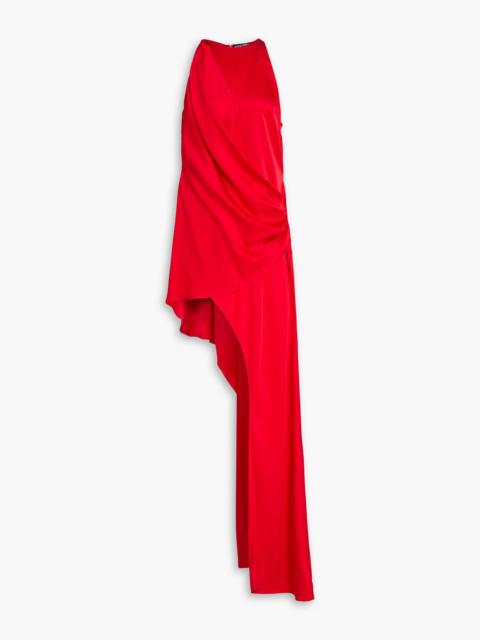 David Koma Asymmetric draped satin maxi dress