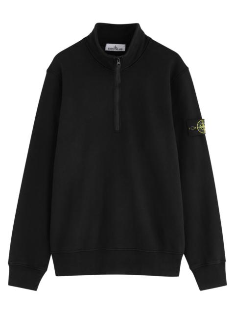 Stone Island Badge Half-zip Cotton Sweatshirt