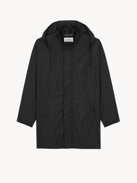SAINT LAURENT CASSANDRE PARKA IN SILK TAFFETA