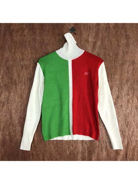 Other Designers Homespun Knitwear - Japan Brand Red Green Knitwear cardigan #c588