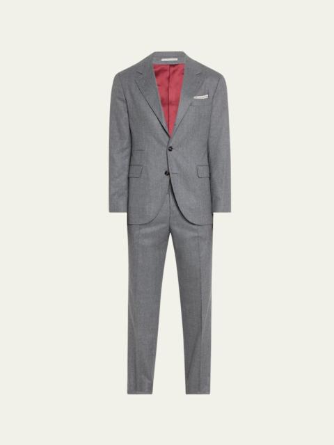Brunello Cucinelli Men's Solid Wool Suit