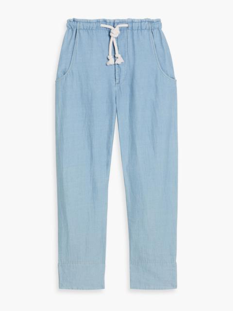 Isabel Marant Cotton and linen-blend chambray drawstring pants