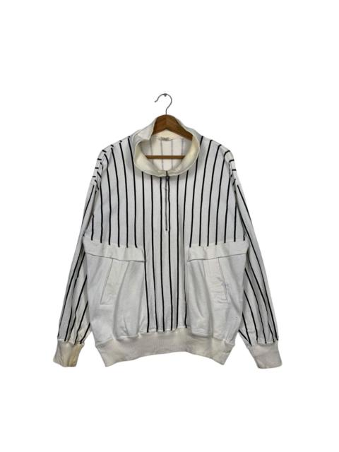 Other Designers Japanese Brand Black Pia Stripe Half Zipper Sweater