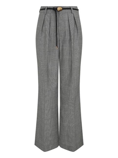 Zimmermann CRUSH CHECK WIDE LEG PANT