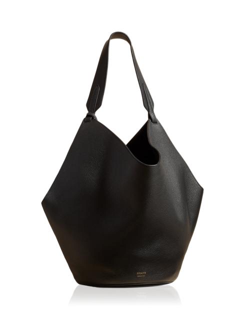KHAITE Lotus Medium Leather Tote Bag black
