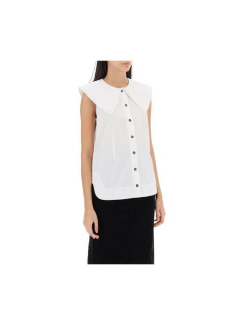 GANNI Ganni sleeveless shirt with maxi collar Size EU 36 for Women