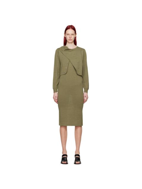Lemaire Green Layered Midi Dress
