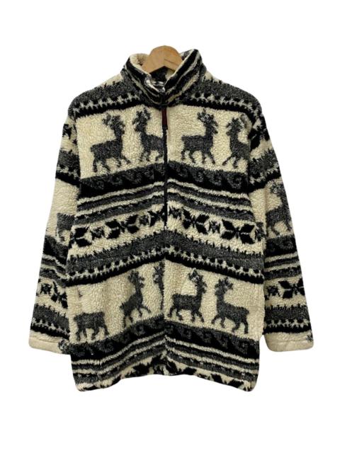 Other Designers VINTAGE JAPANESE COLLINS DEER PRINTED FLEECE JACKET