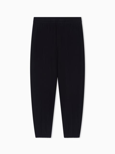 EMPORIO ARMANI LYOCELL-BLEND JACQUARD INTERLOCK JERSEY JOGGERS