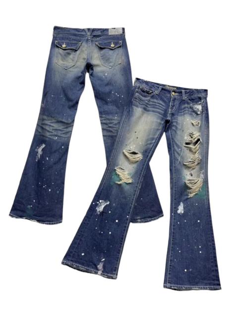 Other Designers VANQUISH GOLD "SEX IS HEAVEN" MudMax Denim Ultra Rare Flare