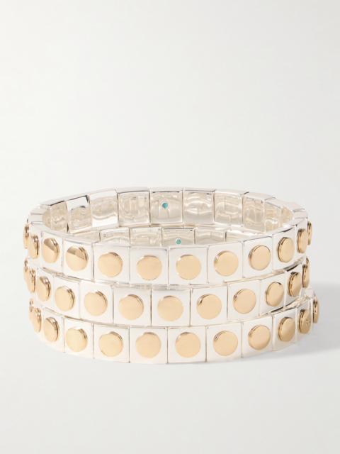 ROXANNE ASSOULIN Stud Set-of-three Gold And Silver-tone Bracelets