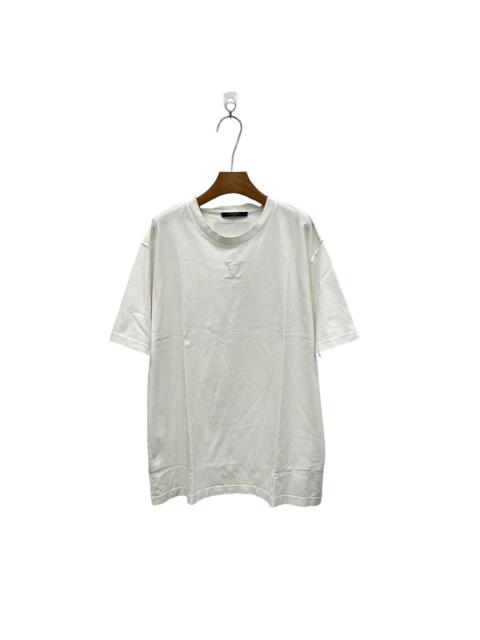 Louis Vuitton Louis Vuitton White Short-Sleeve T-Shirt with Embossed Logo