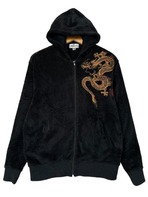 Other Designers Karakuri Tamashii - Karakuri Tamashi Japan Sukajan Dragon Fleece Zip Up Hoodie