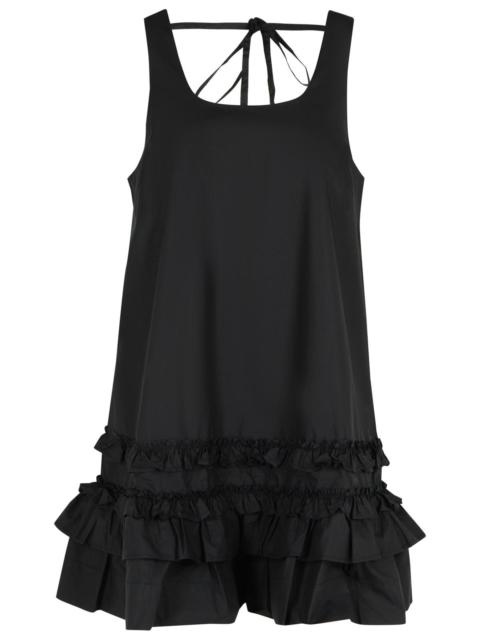 GANNI Ganni Mini Dress In Black Cotton Poplin Women