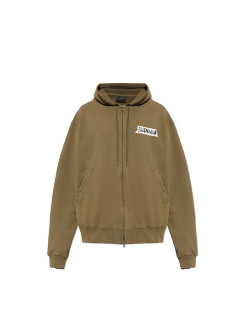 BALENCIAGA BALENCIAGA Green Cotton Hoodie New & Authentic (Men's size:L