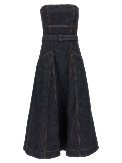 self-portrait Self Portrait Women 'Indigo Denim Bandeau Midi Dress' Dress