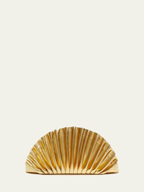 Cult Gaia Nala Mini Pleated Metallic Clutch Bag