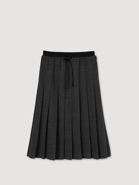 Sandro MIDI PLEATED RHINESTONE SKIRT