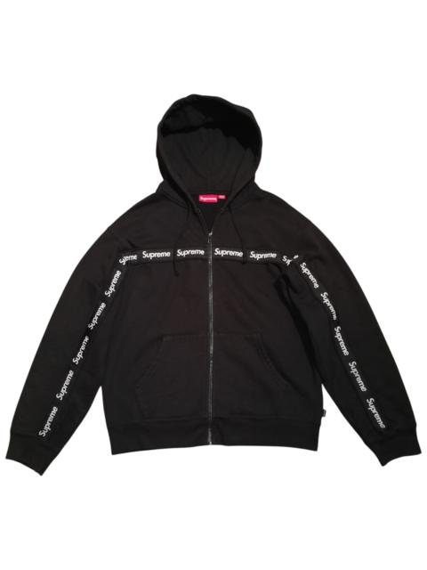 Supreme Supreme text stripe zip up hoodie