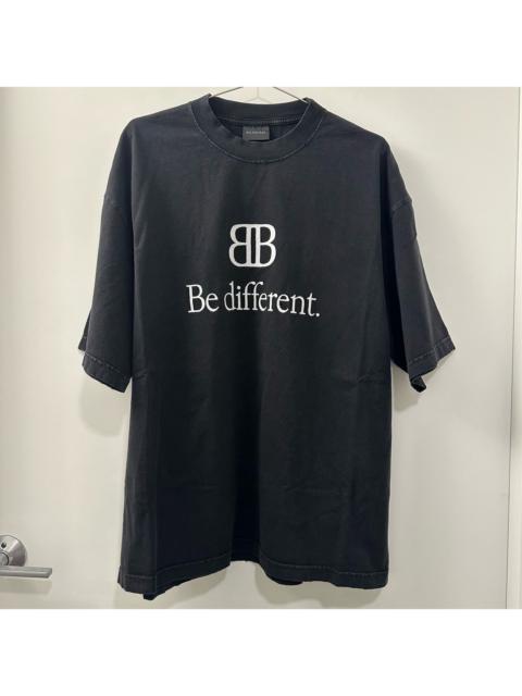 NWT L - Be Different Distressed Embroidered Logo BB Tee